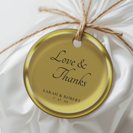 Gouden Munt Elegante Luxe Bruiloft Dank u Bedankjes Labels