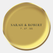 Gouden Munt Elegante Luxe Bruiloft Ronde Sticker (Voorkant)