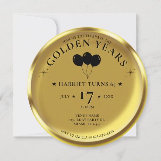 Gouden Munt Gouden Jaren Foto 65ste Verjaardagsfee Kaart (Voorkant)
