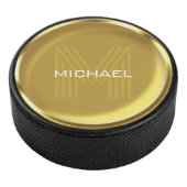 Gouden Munt Naam Monogram Initiaal Hockey Puck (3/4)