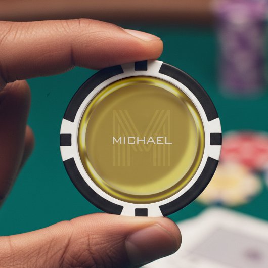 Gouden Munt Naam Monogram Initiaal Poker Chips