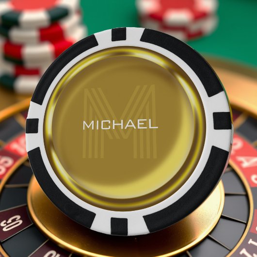Gouden Munt Naam Monogram Initiaal Poker Chips
