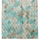 Gouden Munt Zeemeermin Schalen Glam #2 (Faux Glitt Douchegordijn (Voorkant)