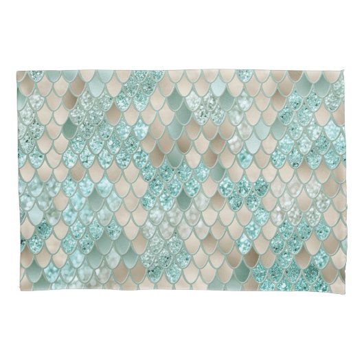 Gouden Munt Zeemeermin Schalen Glam #2 (Faux Glitt Kussensloop (Voorkant)