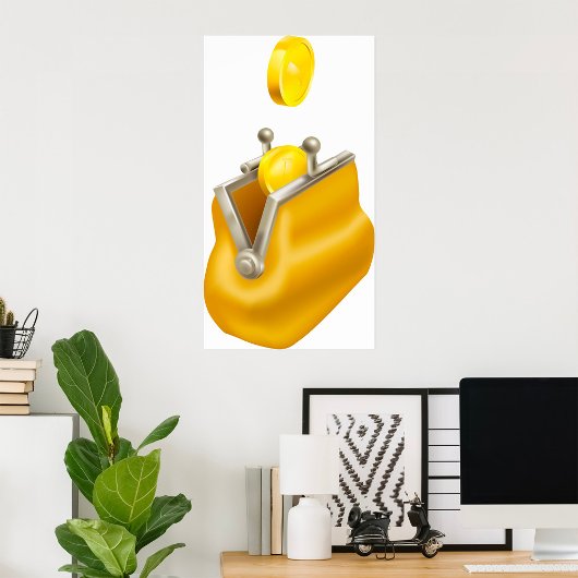 Gouden Munten Buidel Poster