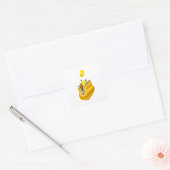 Gouden Munten Buidel Vierkante Sticker