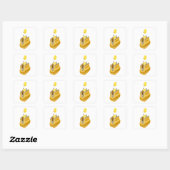 Gouden Munten Buidel Vierkante Sticker (Vel)