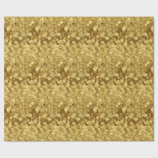 Gouden munten cadeaupapier (Vlak)