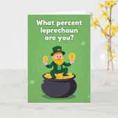 Gouden Munten Leprechaun Fun Kaart (Gele Bloem)