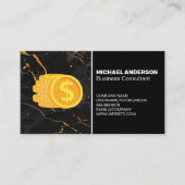Gouden munten valuta | Zwarte marmer Visitekaartje (Voorkant)