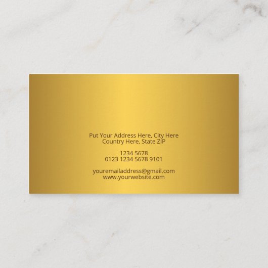 Gouden muntsymbool | Wit Visitekaartje (Achterkant)
