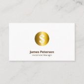 Gouden muntsymbool | Wit Visitekaartje (Voorkant)