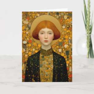 Gouden Muse van Moderne Elegantie Feestdagen Kaart