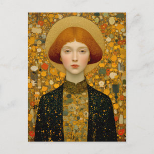 Gouden Muse van Moderne Elegantie Feestdagenkaart