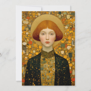 Gouden Muse van Moderne Elegantie Feestdagenkaart