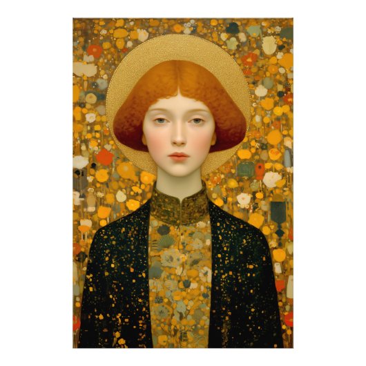 Gouden Muse van Moderne Elegantie Foto Afdruk (Voorkant)