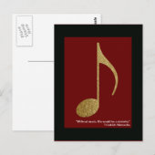 Gouden muziek notitie briefkaart (Voorkant / Achterkant)