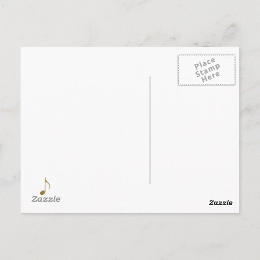 Gouden muziek notitie briefkaart (Achterkant)