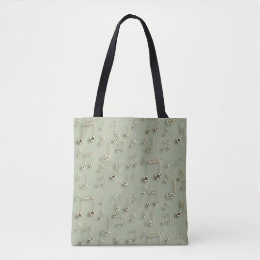 Gouden muziek op Sage Green Tote Bag (Voorkant)