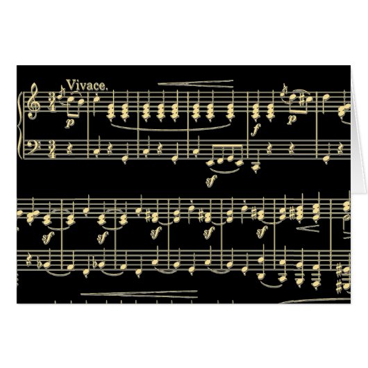 Gouden muziek op zwart (Voorkant Horizontaal)