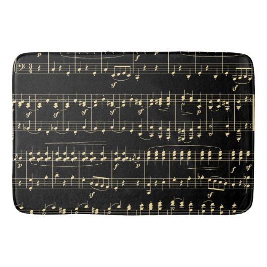 Gouden muziek op zwart badmat (Voorkant)