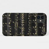 Gouden muziek op zwart Case-Mate iPhone case (Achterkant (horizontaal))