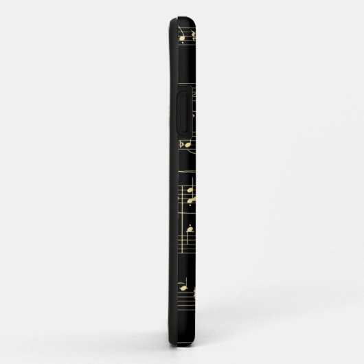 Gouden muziek op zwart Case-Mate iPhone case (Achterkant/rechts)