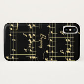 Gouden muziek op zwart Case-Mate iPhone case (Achterkant (horizontaal))