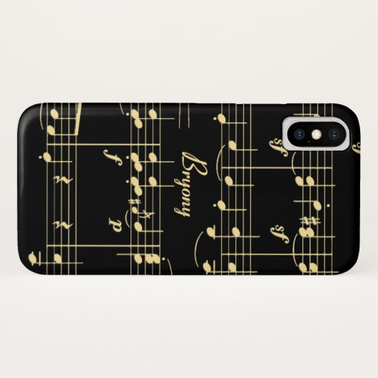 Gouden muziek op zwart Case-Mate iPhone case (Achterkant (horizontaal))