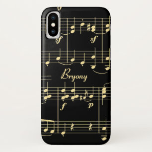 Gouden muziek op zwart Case-Mate iPhone case
