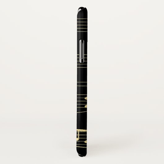 Gouden muziek op zwart Case-Mate iPhone case (Achterkant / rechts)