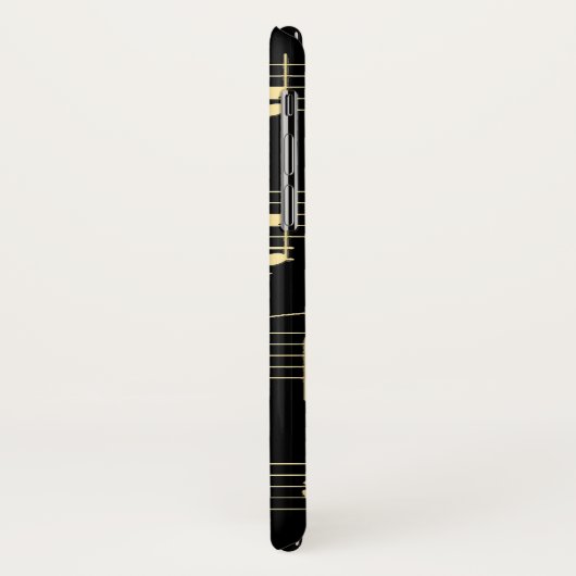 Gouden muziek op zwart Case-Mate iPhone case (Achterkant/links)