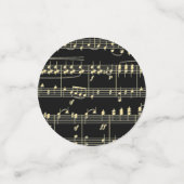 Gouden muziek op zwart confetti (Kleine voorkant)