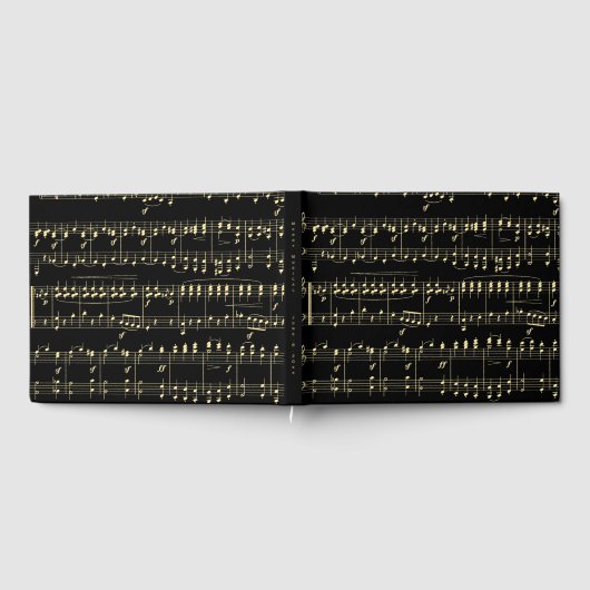 Gouden muziek op zwart gastenboek (Volledig)