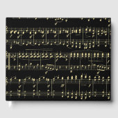 Gouden muziek op zwart gastenboek (Voorkant)