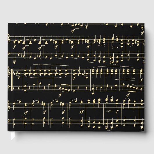 Gouden muziek op zwart gastenboek (Voorkant)