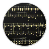 Gouden muziek op zwart keramische knop (Voorkant)