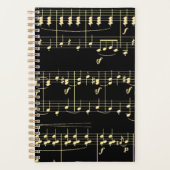 Gouden muziek op zwart planner (Voorkant)