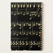 Gouden muziek op zwart planner (Achterkant)