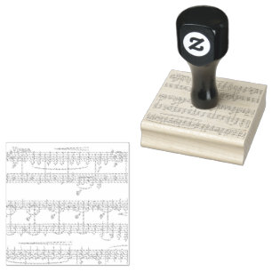 Gouden muziek op zwart rubberstempel