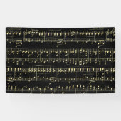Gouden muziek op zwart spandoek (Horizontaal)