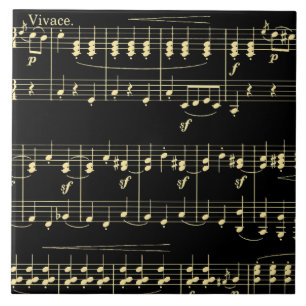 Gouden muziek op zwart tegeltje