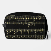 Gouden muziek op zwart toilettasje (Voorkant)