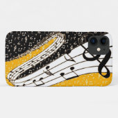 Gouden muziek thema Case-Mate iPhone case (Achterkant (horizontaal))