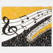 Gouden muziek thema fleece deken (Voorkant (Horizontaal))