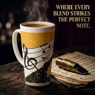 Gouden muziek thema latte mok