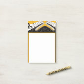 Gouden muziek thema post-it® notes (Op bureau)