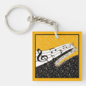 Gouden muziek thema sleutelhanger (voorkant)
