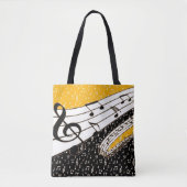 Gouden muziek thema tote bag (Voorkant)