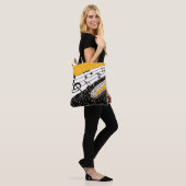 Gouden muziek thema tote bag (Op model)